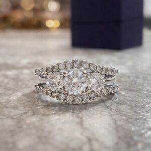 ✨ 1.50 CTTW Diamond Ring & Enhancer Set | 14KT White Gold | Size 7 ✨